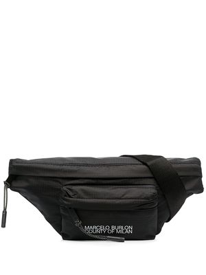 Marcelo Burlon County of Milan logo-print belt bag - Black