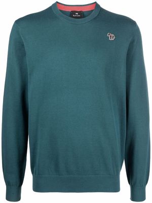 PS Paul Smith organic cotton zebra-patch sweatshirt - Green