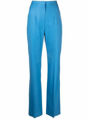 Alexander McQueen high-waisted wool trousers - Blue