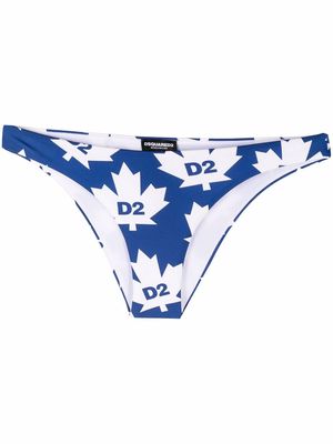 Dsquared2 maple leaf bikini bottoms - Blue