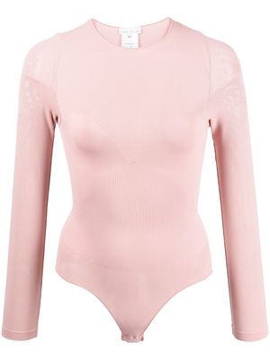 Fleur Du Mal long-sleeved mesh bodysuit - Pink