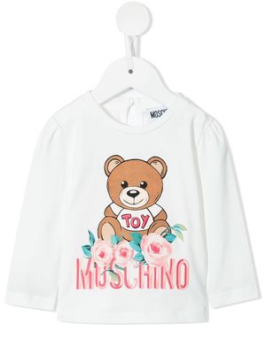 Moschino Kids logo-print long-sleeve T-shirt - White