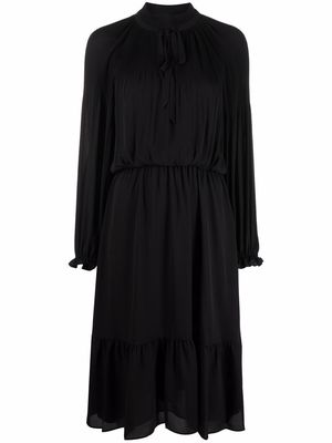 Lauren Ralph Lauren long-sleeve pleated smock dress - Black