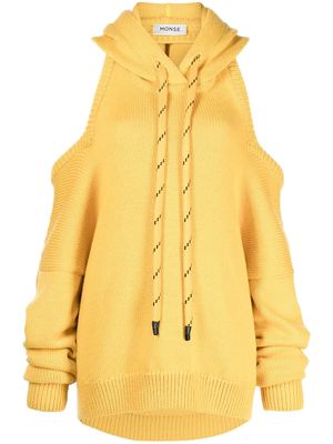 Monse halter knit cashmere hoodie - Yellow