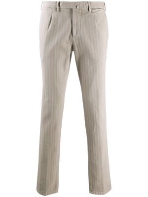 Dell'oglio chevron-pattern slim-fit trousers - Neutrals