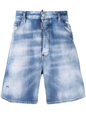 Dsquared2 stonewashed distressed denim shorts - Blue