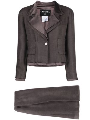 Chanel Pre-Owned 1999 single-breasted skirt suit - Brown