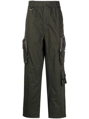 izzue straight-leg cotton army trousers - Green