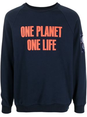 Ports V "ONE PLANET ONE LIFE" logo-print sweatshirt - Blue
