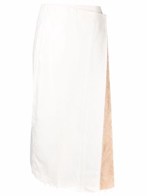 12 STOREEZ asymmetric linen skirt - White