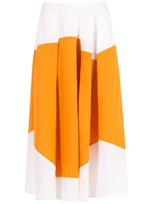 Alcaçuz Admiravel box-pleat skirt - Orange