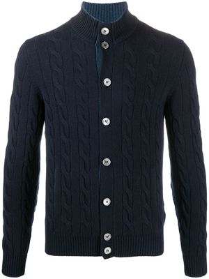 Barba cable knit cardigan - Blue
