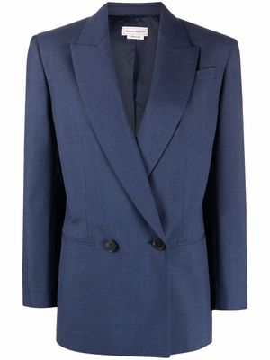 Alexander McQueen single-breasted wool blazer - Blue