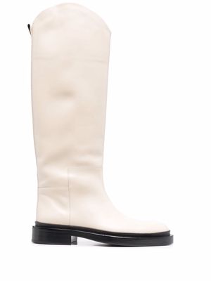Jil Sander knee-length leather boots - Neutrals