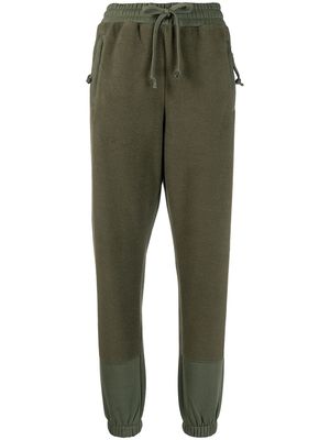 izzue drawstring-waist panelled track trousers - Green