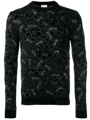 Saint Laurent knit jacquard jumper - Black