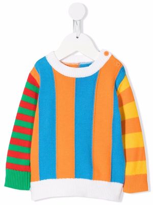 Stella McCartney Kids striped-pattern knitted sweater - Blue