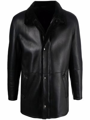 Salvatore Ferragamo single-breasted leather jacket - Black