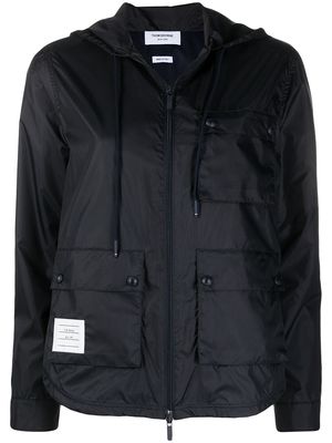 Thom Browne zip-up hooded jacket - Blue
