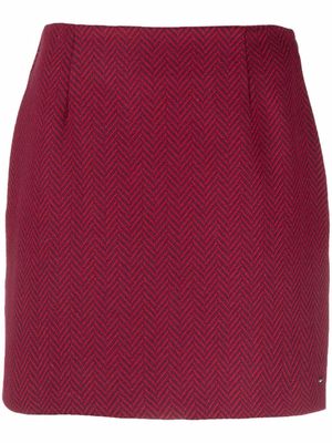Tommy Hilfiger chevron-knit mini skirt - Red