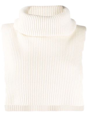 Cashmere In Love roll-neck Brooke crop sweater - Neutrals