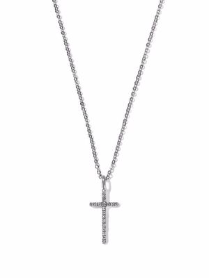 AS29 18kt white gold Cross diamond necklace - Silver