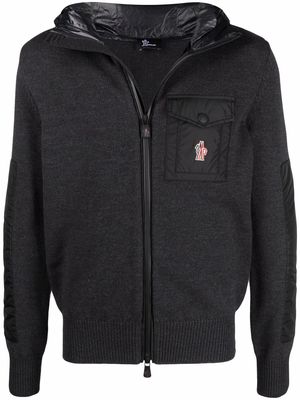 Moncler Grenoble hooded wool zipped jacket - Grey