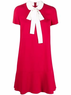 RED Valentino pussybow-collar drop waist mini dress