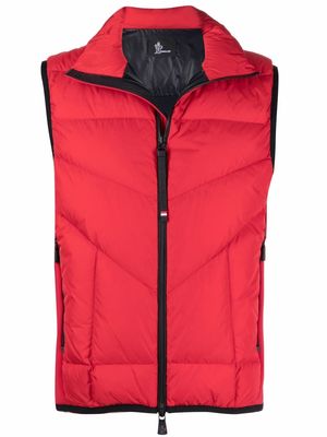 Moncler Grenoble zip-up padded gilet - Red