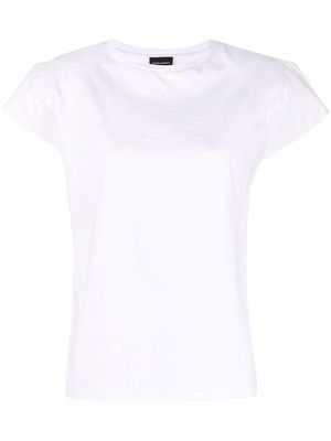 Magda Butrym padded-shoulder logo-embroidered T-shirt - White