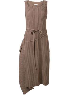 Goen.J asymmetric drape shift dress - Brown