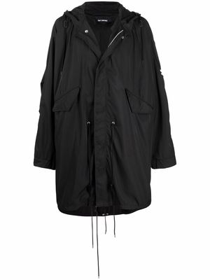 Raf Simons graphic-print oversized parka coat - Black