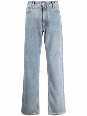 Off-White Diag-print straight-leg jeans - Blue