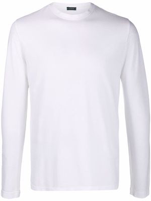 Zanone round neck long-sleeved T-shirt - White
