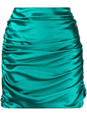 Michelle Mason silk gathered mini skirt - Blue