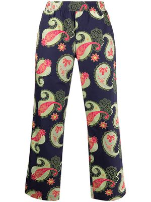 PACCBET paisley print straight trousers - Blue