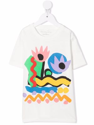 Stella McCartney Kids abstract-print cotton T-shirt - White
