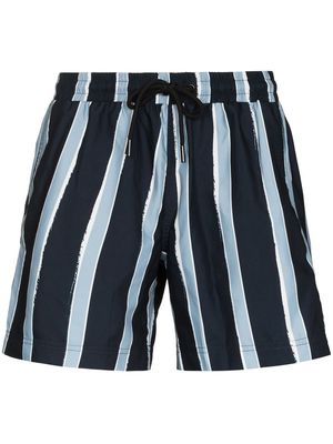 COMMAS vertical-stripe swim shorts - Blue
