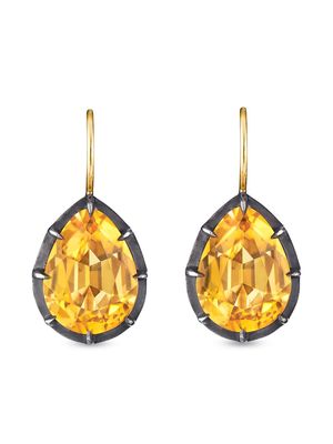 FRED LEIGHTON 18kt gold pear shape citrine collect drop earrings