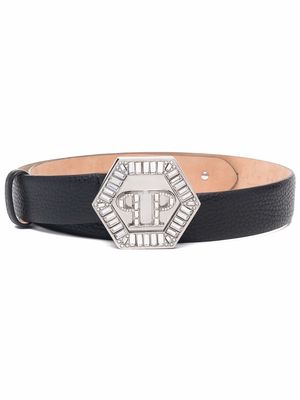 Philipp Plein logo-buckle belt - Black