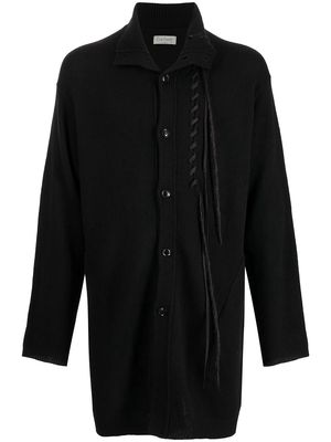 Yohji Yamamoto woven-detail cardigan - Black
