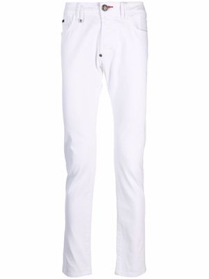 Philipp Plein logo-plaque skinny jeans - White