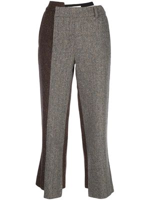Monse two-tone herringbone slim-fit trousers - Grey