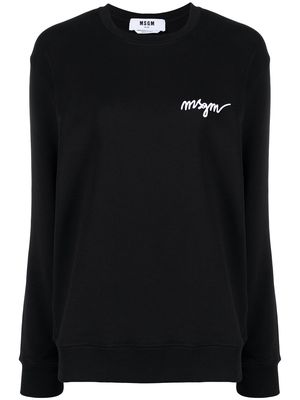 MSGM logo-print long-sleeve sweatshirt - Black