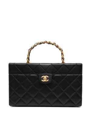 Chanel Pre-Owned 1995 CC diamond-quilted vanity handbag - Black