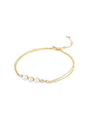 Dinny Hall 14kt yellow gold diamond pearl bracelet