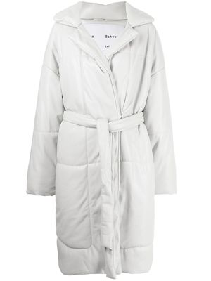 Proenza Schouler White Label belted padded coat - Grey