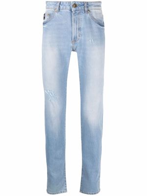 Versace Jeans Couture logo-embossed straight jeans - Blue