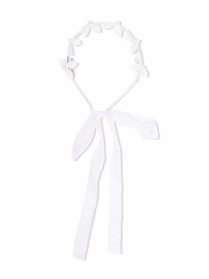 Charabia floral-detail tie hairband - White