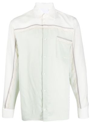 Koché lace-trim button down shirt - Green